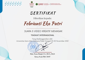Juara 3 Video Kreatif Tingkat Internasional di Universitas Sains Islam Malaysia