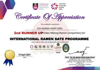 Juara 2 International Ramen Date Programme